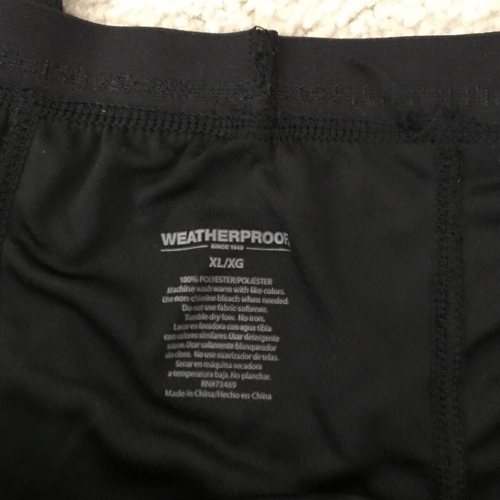 Weatherproof black base layer pants - mens XL - Picture 2 of 3
